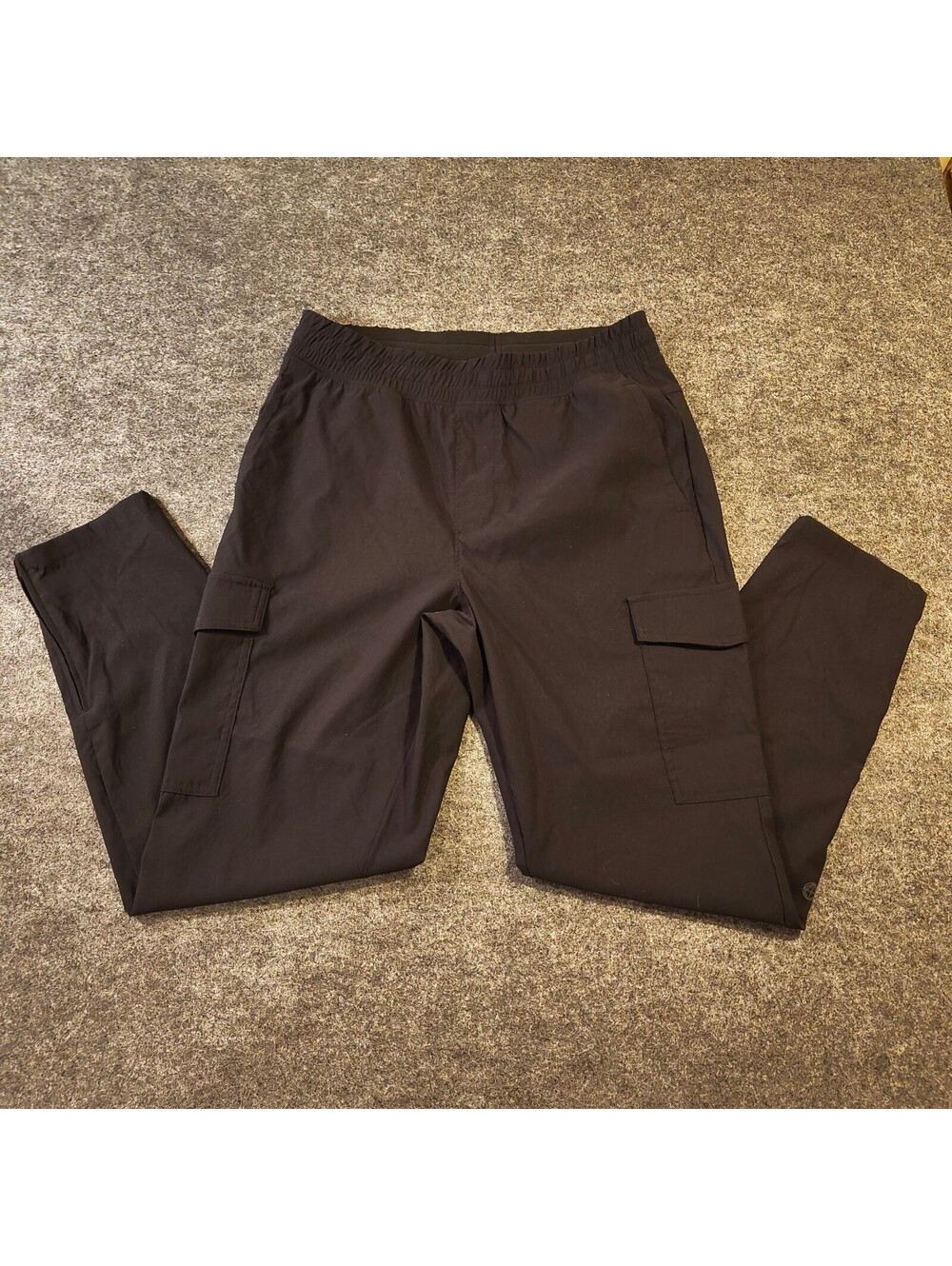 Mondetta Outdoor Project Black Nylon Cargo Jogger Pants Mens Medium Stretch Zip